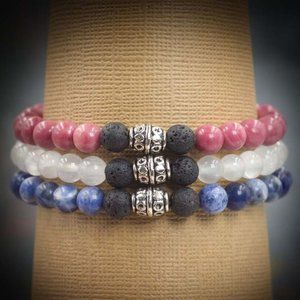 Calm – Triple Aromatherapy Stretch Bracelets - Handmade to Order